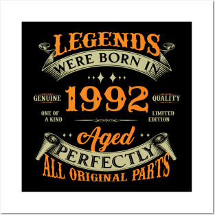 Legends Were Born In 1992 32nd Birthday Posters and Art